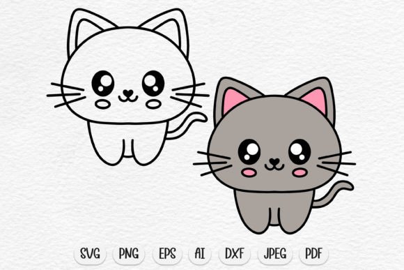 2 Cute Cat SVG Design, Baby Animal Svg