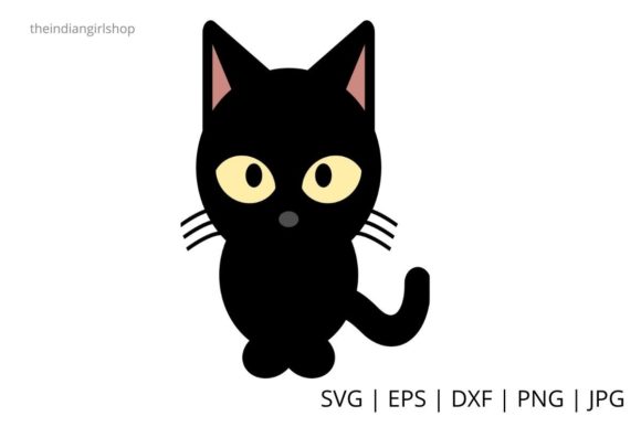Black Cat Cartoon Clip-Art, Vector, SVG