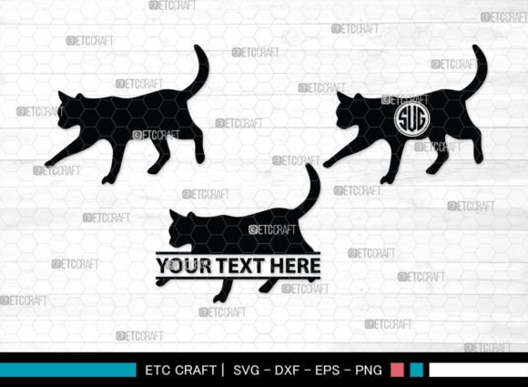 Cat Monogram, Cat Silhouette, Cat SVG