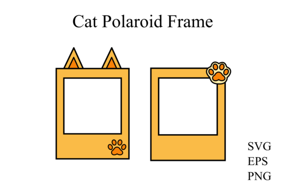 Cat Polaroid Frame Embroidery Design
