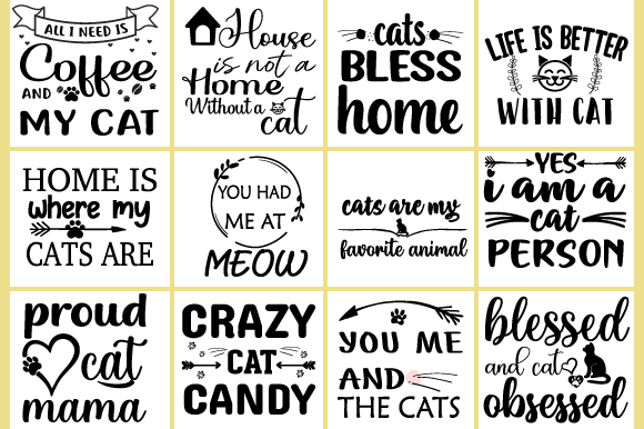 Cat Svg Bundle Cat T-shirt Quotes