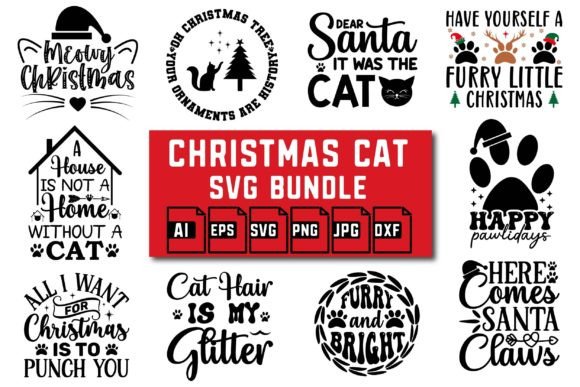 Christmas Cat Svg Design Bundle