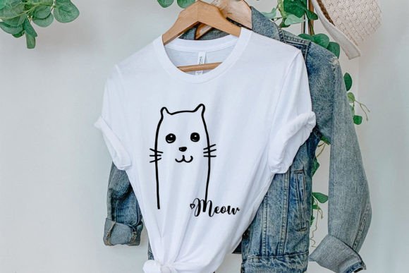 Cute Cat Meow SVG for Real Embroidery Projects