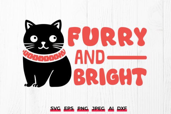 Furry and Bright Christmas Cat SVG