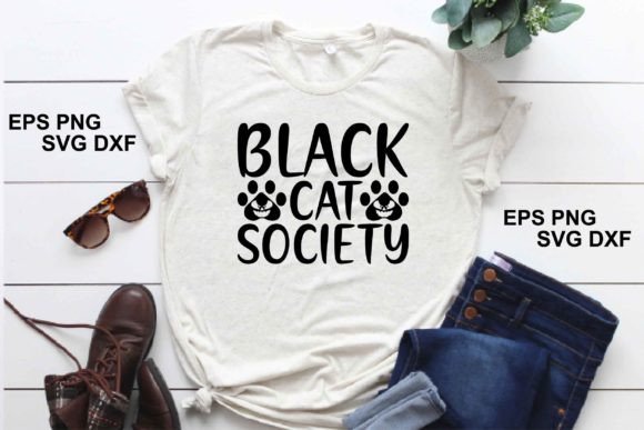 Halloween SVG Design. Black Cat Society