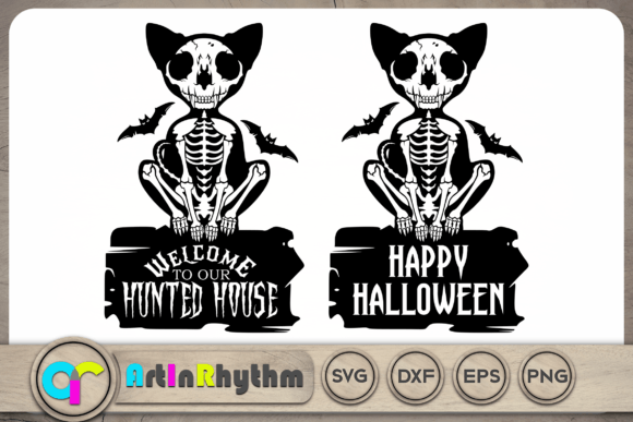 Happy Halloween Cat SVG Hunted House