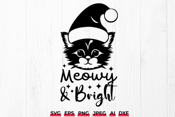 Meowy and Bright, Christmas Cat SVG