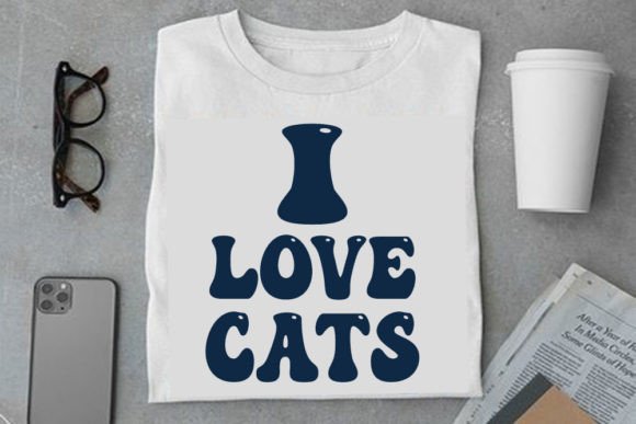 Retro Cat Design, I Love Cats