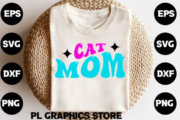 Retro Keychain Design, Cat Mom