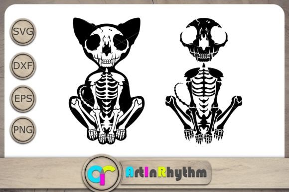 Skeleton Cat Svg, Halloween Svg