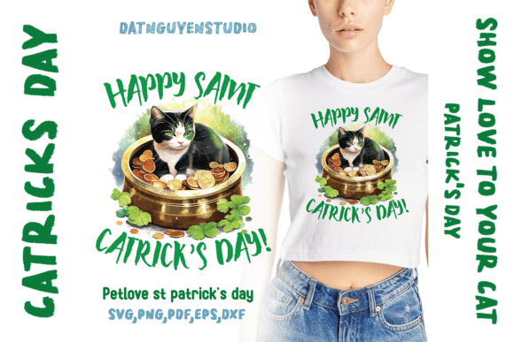 St Patrick's Day Cat Svg