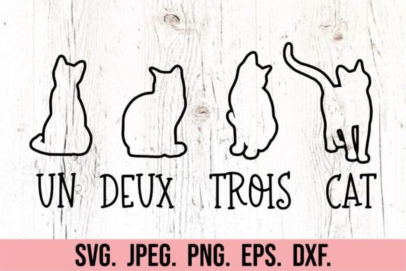 Un Deux Trois Cat SVG French